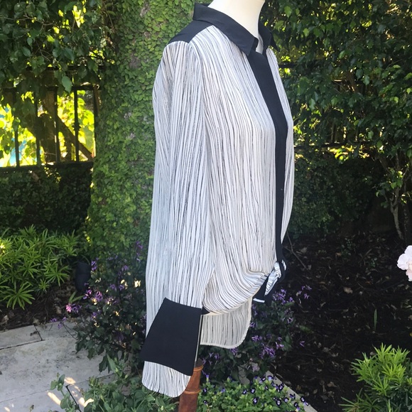 Vince black and white silk top - Picture 4 of 6